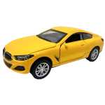 Macheta BMW Coupe galben 1:32 metal cu lumini si sunete, usi deschise