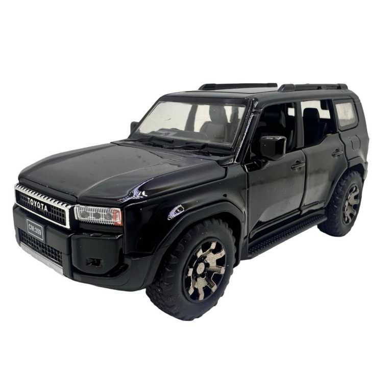 Macheta Toyota Land Cruiser Prado neagra 1/32 sunet lumini deschide usile si capotele