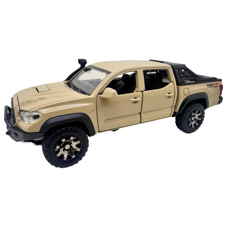 Macheta Toyota Tacoma crem Pickup TRD Sport 1:32 replica metal lumini si sunete usi si capota deschise
