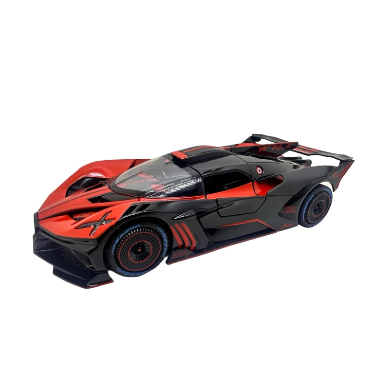 Macheta Bugatti Bolide rosu 1/24 cu sunet lumini deschide usile si capotele