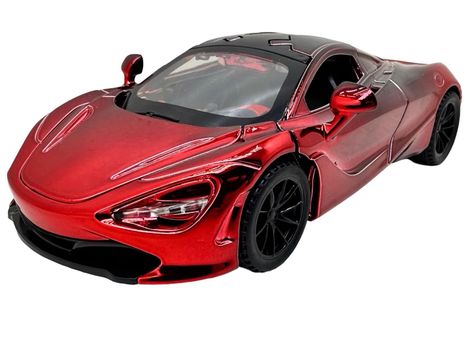 IMG-20251209-WA0194 Macheta McLaren rosu 1:32 replica metal usi capota portbagaj functionale sunete si lumini