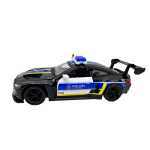 Macheta BMW M4 negru Politie Sport 1:28 metal lumini si sunete deschide usile - imagine 5