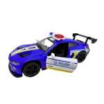 Macheta BMW M4 albastru Politie Sport 1:28 metal lumini si sunete deschide usile - imagine 6