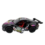 Macheta Porsche negru 1:43 metal lumini si sunete usi deschise pull-back - imagine 4