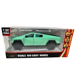 Macheta Tesla Cybertruck verde 1:32 metal lumini si sunete usi deschise