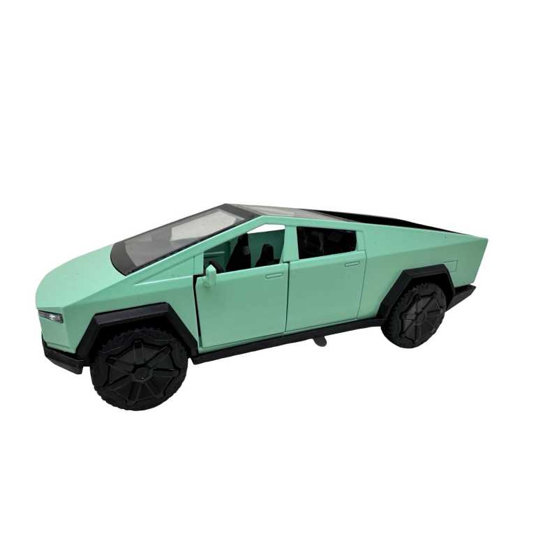 Macheta Tesla Cybertruck verde 1:32 metal lumini si sunete usi deschise