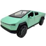Macheta Tesla Cybertruck verde 1:32 metal lumini si sunete usi deschise - imagine 4