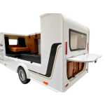Macheta Ford Ram rosu Pickup cu Rulota Camping 1:32 metal lumini si sunete deschide usile - imagine 10