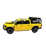 Macheta Ford Ram galben Pickup cu Rulota Camping 1:32 metal lumini si sunete deschide usile - imagine 5