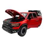 Macheta Ford Ram rosu Pickup cu Rulota Camping 1:32 metal lumini si sunete deschide usile - imagine 6