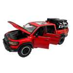 Macheta Ford Ram rosu Pickup cu Rulota Camping 1:32 metal lumini si sunete deschide usile - imagine 7