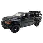 Macheta Ford Ram negru Pickup cu Rulota Camping 1:32 metal lumini si sunete deschide usile - imagine 10