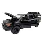Macheta Ford Ram negru Pickup cu Rulota Camping 1:32 metal lumini si sunete deschide usile - imagine 8