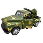 Macheta armata 1:32 Pickup Camuflaj cu Tun si Radar Usi Deschise Pull Back lumini si sunete