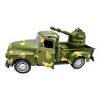 Macheta armata 1:32 Pickup Camuflaj cu Tun si Radar Usi Deschise Pull Back lumini si sunete - imagine 5