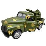 Macheta armata 1:32 Pickup Camuflaj cu Tun si Radar Usi Deschise Pull Back lumini si sunete - imagine 6