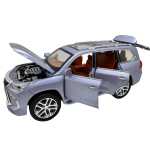 Macheta Lexus LX570 gri 1:24 lumini sunete pull back usi capota si portbagaj functionale