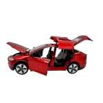 Macheta Tesla rosie Model X 1:32 replica metal lumini si sunete usi falcon - imagine 8