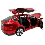 Macheta Tesla rosie Model X 1:32 replica metal lumini si sunete usi falcon - imagine 11