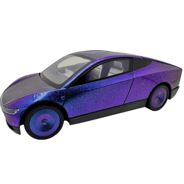 Macheta Cybertruck Robotaxi albastru1:24 replica metal lumini si sunete usi si capota functionale