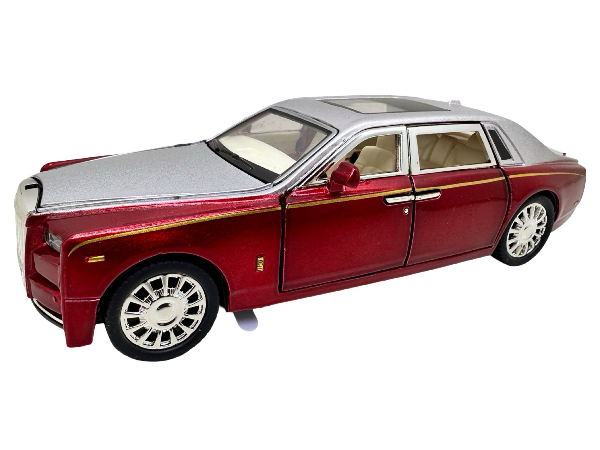 IMG-20251209-WA0476 Macheta Auto Rolls Royce Phantom rosu cu sunet lumini deschide usile si capotele