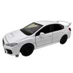 Macheta Subaru WRX STI alb 1:30 replica metal lumini si sunete usi capota si portbagaj functionale