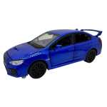 Macheta Subaru WRX STI albastru 1:30 replica metal lumini si sunete usi capota si portbagaj functionale