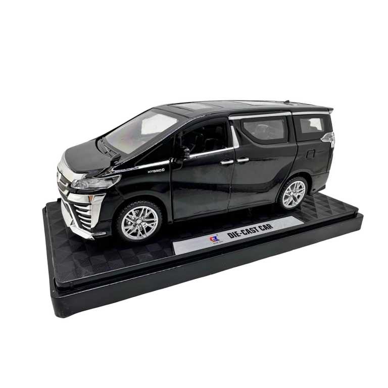 Macheta Toyota Vellfire neagra 1:32 Usile Se Deschid Portbagaj Mobil Pull Back sunet si lumini