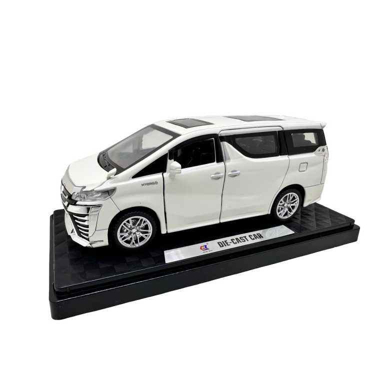 Macheta Toyota Vellfire alba 1:32 Usile Se Deschid Portbagaj Mobil Pull Back sunet si lumini