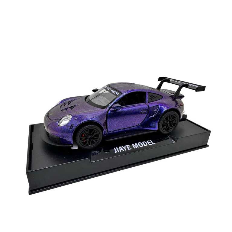Macheta Porsche GT3 RS albastru 1:32 replica metal cu sunete lumini deschide usile si capotele