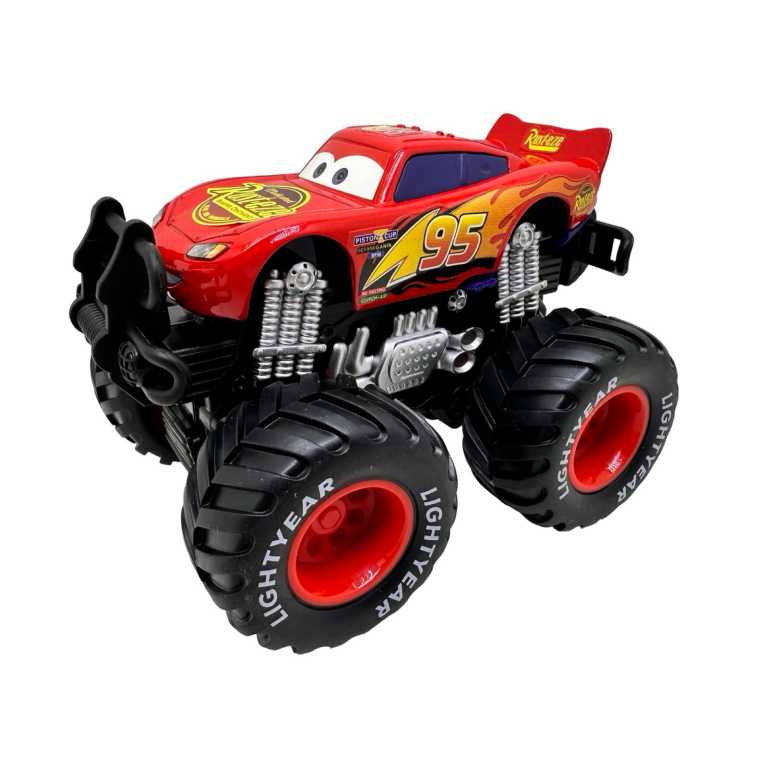 Macheta metal si plastic Monster Fulger McQueen Cars roti mari off-road model de colectie