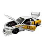 Macheta Nissan Skyline GT-R R34 alb galben Liberty Walk 1:24 – replica drift tuning sunet si lumini - imagine 6