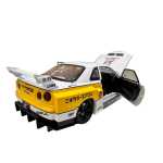Macheta Nissan Skyline GT-R R34 alb galben Liberty Walk 1:24 – replica drift tuning sunet si lumini - imagine 10