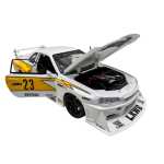 Macheta Nissan Skyline GT-R R34 alb galben Liberty Walk 1:24 – replica drift tuning sunet si lumini - imagine 12