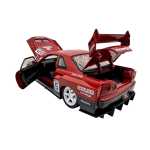 Macheta Nissan Skyline GT-R R34 rosu Liberty Walk 1:24 – replica drift tuning sunet si lumini - imagine 7