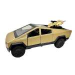 Macheta Tesla Cybertruck cu ATV aurie 1:43 replica metal usi deschise - imagine 2