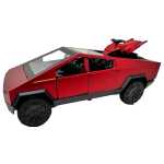 Macheta Tesla Cybertruck cu ATV rosie 1:43 replica metal usi deschise - imagine 2