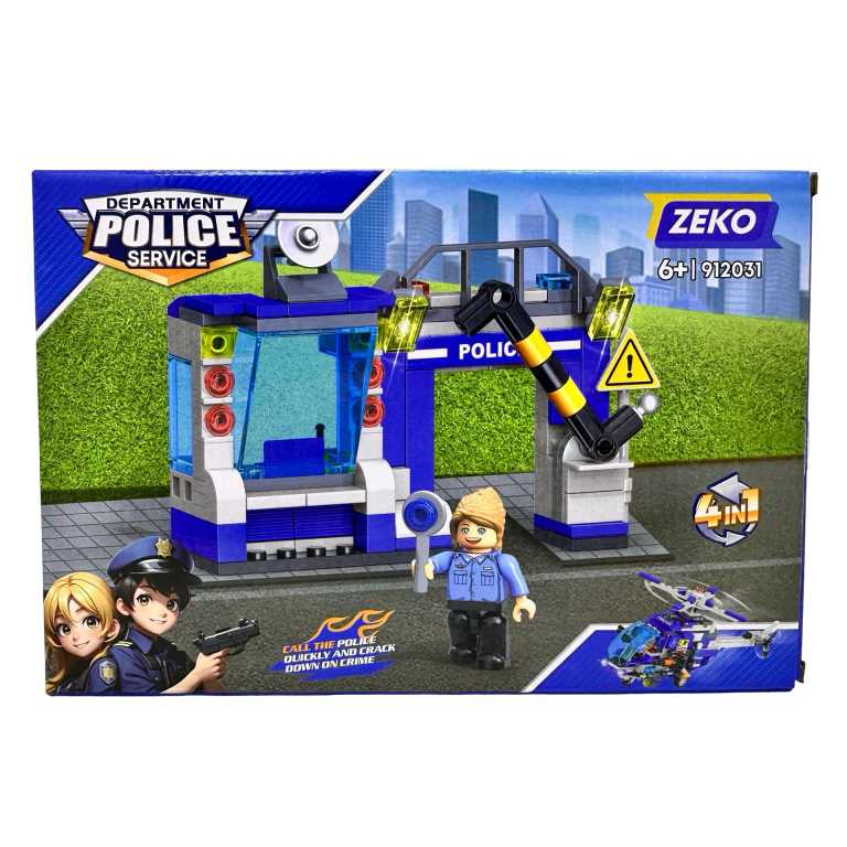 Set constructie politie 4 in 1 ZEKO 912031 Punct control Bariera