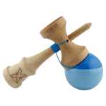 Kendama profesionala X cu cupe mari si ata albastra albastru bleu - imagine 4