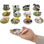 Figurine Educationale Plastic Animale Domestice Ferma cu Carduri Didactice 2024