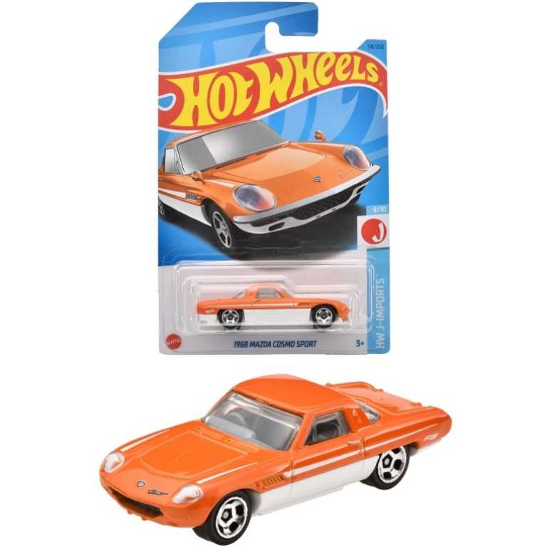 Macheta Hot Wheels Mazda Cosmo Sport 1968 1:64 portocaliu replica metal die-cast