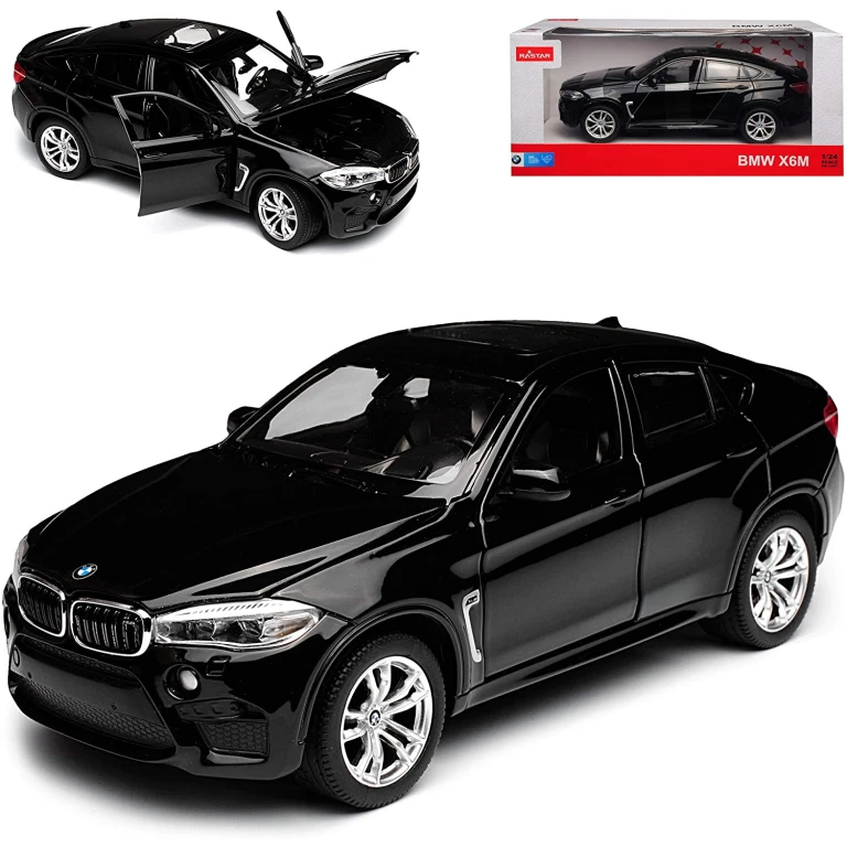 Macheta Rastar BMW X6M 2018 1:24 negru replica metal die-cast
