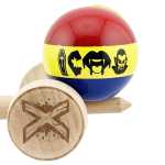 Kendama Originala KING SIZE tricolor Romania Dracula print super sticky - imagine 4