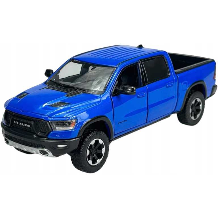 Macheta Motor Max Ram 1500 Rebel Crew Cab 2019 1:27 albastru replica metal die-cast