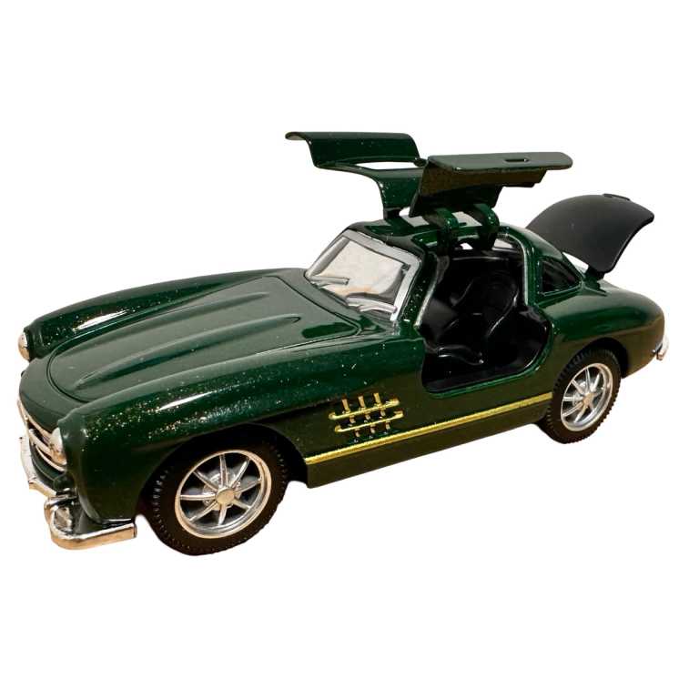 Macheta metal Mercedes clasica verde 1:43 cu sunete si lumini