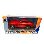 Macheta metal Mercedes clasica rosie 1:43 cu sunete si lumini
