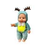 Papusa bebelus animalut cerb 17 cm din plastic cauciucat