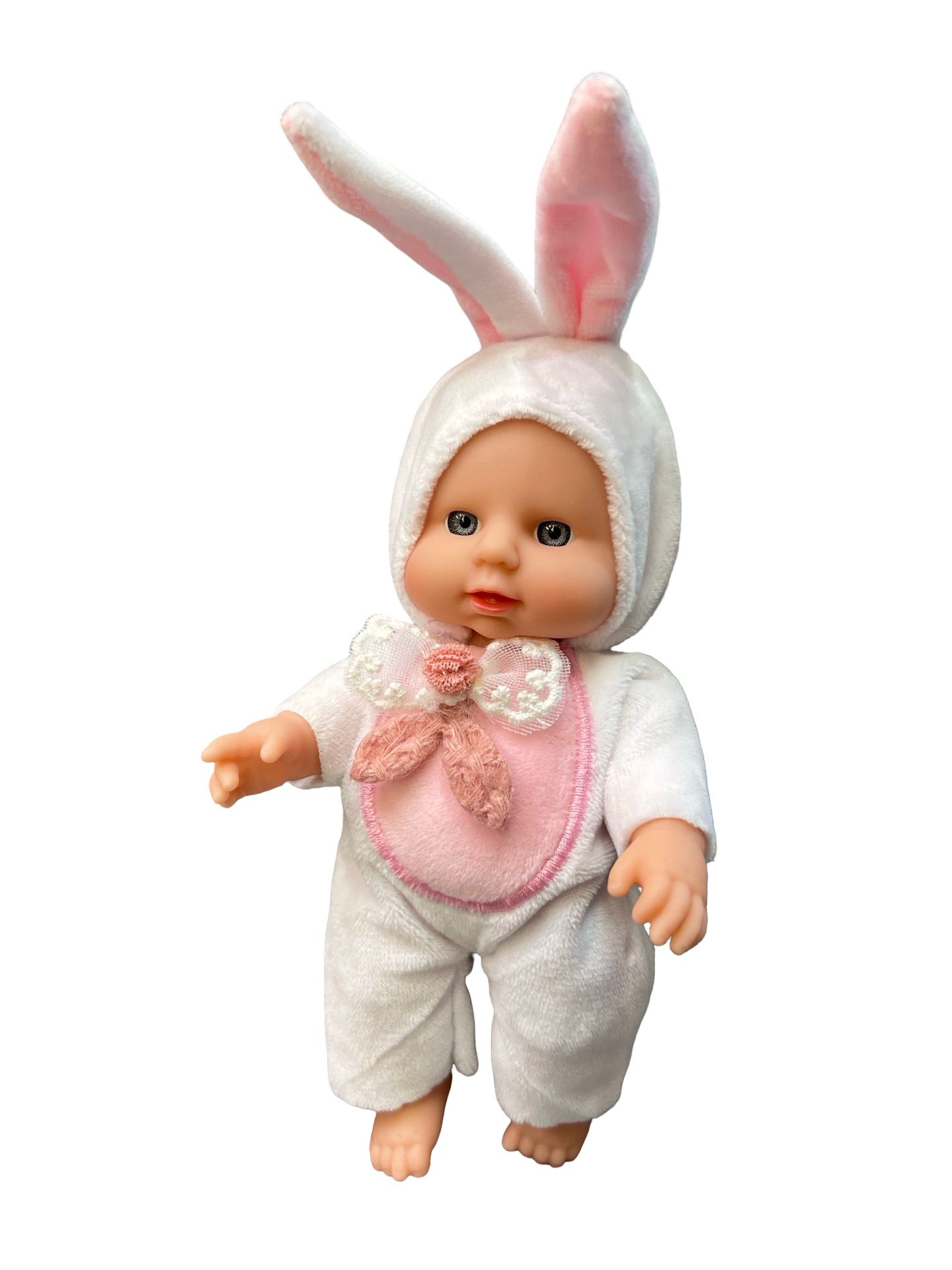 Papusa bebelus animalut iepuras 17 cm din plastic cauciucat Papusa bebelus animalut iepuras 17 cm din plastic cauciucat