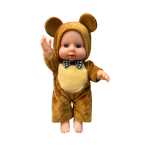 Papusa bebelus animalut ursulet 17 cm din plastic cauciucat