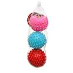 Set 3 mingi colorate din cauciuc 7 cm in plasa diverse modele - imagine 2